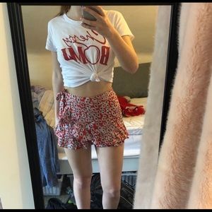 Wrap around floral skirt